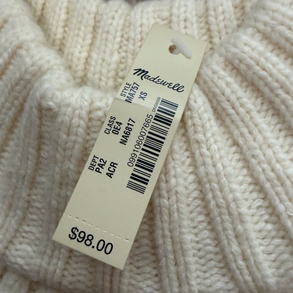 Madewell Pointelle Stitch-Mix Mockneck Sweater in Cream Aspen Skiwear Winter - Picture 3 of 6